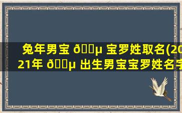 兔年男宝 🌵 宝罗姓取名(2021年 🐵 出生男宝宝罗姓名字)
